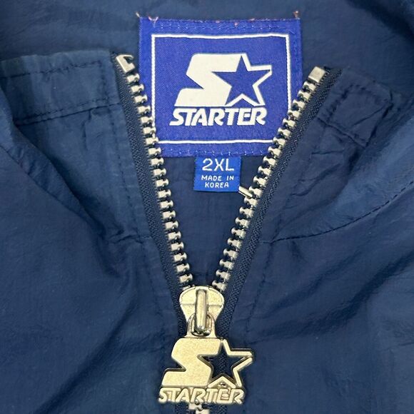 Vintage Clemson University Tigers Starter Jacket Mens 2XL Blue Windbreaker 90s - Picture 9 of 11